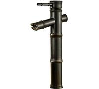 Kitchen & Bath Fixtures Taps Faucet,Black Bronze Bamboo High-Rise Above Counter Basin Hot and Cold Retro Faucet