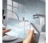 Kitchen Bathroom Marble Wall Tile Stickers, Hiser DIY Rectangle 3D Mosaic Decals Sticker for Kitchen Living Room Bathroom Home Decor Self-Adhesive, 30x15cm (Blue,16pcs)