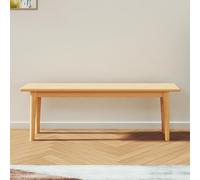Kitchen Bench with Rounded Corner, Farmhouse Wooden Dining Bench, Space-Saving Wood for End of Bed, Ideal Table, Kitchen, Entryway or Bedroom(Wood color,120cm/47.2in)