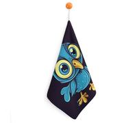 Kitchen Big Eyed Bird Hand Towels with Hanging Loops, Highly Absorbent & Quick Drying Towels for Kitchen Bathroom, Microfiber Cleaning Cloth, Dish Towel, Tea Towel Decorative, Dish Rag(12x12)