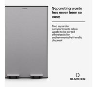 Kitchen Bin 60L Recycle Waste Separator 3L Compost Bin Dustbin Soft Close Silver
