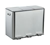 Kitchen Bin Compartments Waste Separation Pedal Dustbin 3 x 15 litres Metal