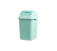 Kitchen Bin Living Room 10L Large Capacity Trash Can Flat Flip Cover Indoor Household Bathroom Bedroom Waste Paper Basket(B1)