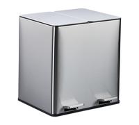 Kitchen Bin Odour Filter Waste Separation Pedal Dustbin 2 x 15 litres Metal