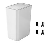 Kitchen Bin, Smudge Resistant Trash Can, With Easy Press Lid, With Trash can plastic door lock 4 PCS switch spring lock, for Kitchen Bathroom Bedroom Living Room Office 10L