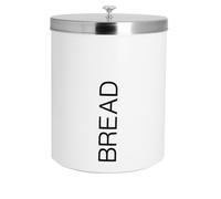 Harbour Housewares Round Metal Kitchen Bread Bin - White, White