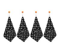 Kitchen Black White Polka Dots Hand Towels with Hanging Loops, Highly Absorbent & Quick Drying Towels for Kitchen Bathroom, Microfiber Cleaning Cloth, Dish Towel, Tea Towel Decorative, Dish Rag(12x12)