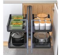 Kitchen Blind Corner Cabinet Pull-Out Organiser with 4 Baskets, Slide Out Extendable Storage for Pantry Cabinet