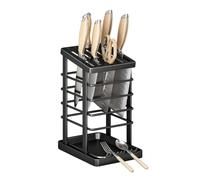 Kitchen Block, Sturdy Utensil Stand with Large Capacity | Practical organiser with integrated drip tray, space-saving kitchen aid for worktops, reliable storage