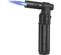 Kitchen Blow Torch Butane Torch Lighter Big Jet Flame Refillable Portable Butane Torch Adjustable Mini Blow Torch for Camping Grill Baking Culinary Soldering Cooking Welding BBQ (NO Gas) (Black)