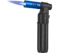 Kitchen Blow Torch Butane Torch Lighter Big Jet Flame Refillable Portable Butane Torch Adjustable Mini Blow Torch for Camping Grill Baking Culinary Soldering Cooking Welding BBQ (NO Gas) (Blue)