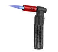 Kitchen Blow Torch Butane Torch Lighter Big Jet Flame Refillable Portable Butane Torch Adjustable Mini Blow Torch for Camping Baking Culinary Soldering Cooking Welding BBQ (NO Gas)-Red