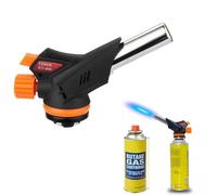 Kitchen Blow Torch Welding Gas Torch Flame Gun Burner Nozzle+4 Butane Gas Canister Flamethrower Butane Burner Outdoor Camping BBQ Brazing Torch Kitchen Cooking Cooking (5)