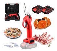 Kitchen Bone Scissors/Electric Kitchen Shears for Meat Cutting/Poultry Shears/Multi-Function Kitchen Scissors with 2 Batteries and Spare Blade for Fro-Zen Chicken Meat Fish Seafood Vegetable