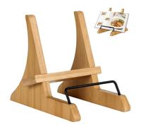 Kitchen Book Stand, Book Holder, Recipe Book Stand, Wooden Cook Book Stand, Cookbook Stand for Kitchen Counter, Multipurpose Plate Stand, Book Display Stand for iPad, Sheet Music, Baking Gifts