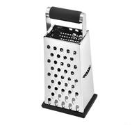 Kitchen Box Grater With Stainless Steel Construction And Handle, Four Sides For Shredding A Variety Of Ingredients Including Chocolate And Cheese(Single Hole)