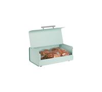 Kitchen Bread Bin - Metal Kitchen Storage Container for Bread Loaves - Bread Box with Hinged Lid - Mint Green