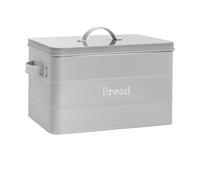 Harbour Housewares Metal Bread Bin - Grey - Vintage Retro Bread Tin Canister Storage Jar Kitchen Caddy Food Storage Box Container