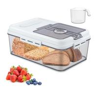 Kitchen Bread Bin Timing Clear Bread Box with Airtight Lid Plastic Countertop Storage Basket Loaf Keeper Fresh Food Storage Containers Cereal,Cookie,Fruit,Vegetable, Pastries Holder Box Organisation