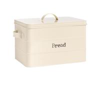 Vintage Metal Kitchen Bread Bin 40cm Harbour Housewares Beige One Size