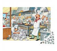 Kitchen Breakfast Rush Wooden Jigsaw Puzzle Waterproof 1000 Piece Puzzles for Adults Gifts Fun Home Decoration