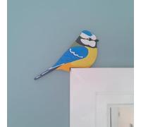 Kitchen Buddies Blue Tit Hand Painted Wooden Bird Corner Decoration - Left or Right Facing - Perfect For Door Frames, Cupboards, Light Switches, Pictures & More (Right Facing)
