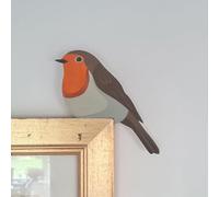 Kitchen Buddies Robin Hand Painted Wooden Bird Corner Decoration - Left or Right Facing - Perfect For Door Frames, Cupboards, Light Switches, Pictures & More (Left Facing)