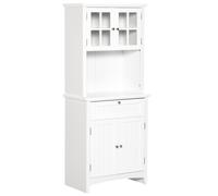 HOMCOM Kitchen Cupboard Wood Storage Cabinet W/Drawer Glass Door for Dining Room