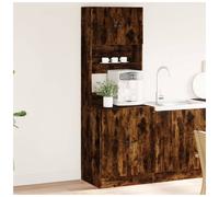 Kitchen Cabinet 60x50x180cm Smoked Oak Engineered Wood Doors Drawer Tall Storage