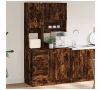 Kitchen Cabinet 95x50x180 cm Engineered Wood Smoked Oak Doors Drawers with Lock