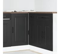 Kitchen Cabinet Black Engineered Wood 86x46x81.5cm Ample Storage Modern Slim Pro