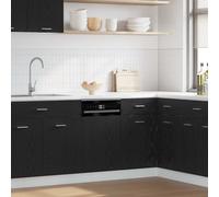 Dishwasher Panel Black Oak 45x1.5x67 cm Engineered Wood Smooth Front Modern Slim