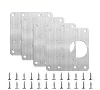 Kitchen Cabinet Door Hinges Repair Plate with Screw Flat Fixing Mounting Plate Furniture Hardware Tools 2/4/6/10pcs(4 Sets)
