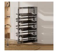 Kitchen Cabinet Expandable Corner Shelf Revolving Storage Rack Cabinet Corner Pull Out Shelf Revolving Storage Rack Blind Corner，Height-Adjustable 6-Tier Pull-Out Shoe Rack, Vertical Large-C