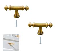 Kitchen Cabinet Handle 2Pack Antique Bronze Brass Knobs and Pulls Wardrobe Furniture Door Knobs Cabinet Vintage Drawer Chinese Style,Hole Pitch 32mm