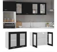 Vidaxl Hanging Glass Cabinet Lyon Black 80X31X60 Cm Engineered Wood