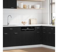Kitchen Cabinet Hanging Black Oak Engineered Wood 60x1.5x67cm 1 Hinge Door Wall