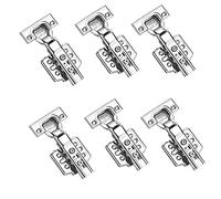 Kitchen Cabinet Hinges, 6 Pack Cupboard Door Soft Closing Full Overlay Hinge Quiet Close Hardware for with Mounting Screws,A(B)