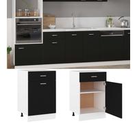 Vidaxl Drawer Bottom Cabinet Black 50X46X81.5 Cm Engineered Wood