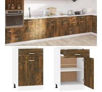 vidaXL Drawer Bottom Cabinet Smoked Oak 50x46x81,5 cm Engineered Wood UK NEW