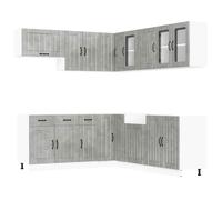 Kitchen Cabinet Set 11 Piece Cupboard Storage Cabinet Engineered Wood vidaXL
