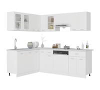 Kitchen Cabinet Set 11 Piece with Worktop White with/without Worktop vidaXL