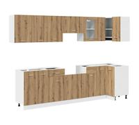 Kitchen Cabinet Set 11 Piece with Worktop White with/without Worktop vidaXL