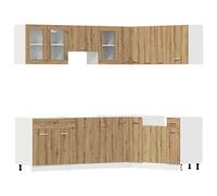 Kitchen Cabinet Set 11 Piece with Worktop White with/without Worktop vidaXL