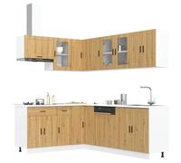 (artisan oak) vidaXL 11 Piece Kitchen Cabinet Set Porto Brown Oak Engineered Wood