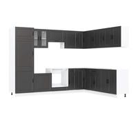 vidaXL 14 Piece Kitchen Cabinet Set Porto Concrete Grey Engineered Wood