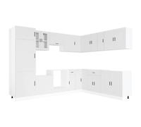 vidaXL 14 Piece Kitchen Cabinet Set Porto White Engineered Wood