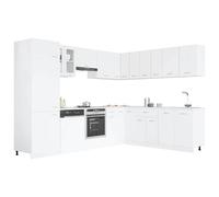vidaXL Kitchen Cabinet Set 14 Piece White Engineered Wood Storage Furniture