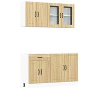 Kitchen Cabinet Set 4 Piece Cupboard Storage Cabinet Engineered Wood vidaXL