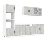 vidaXL 7 Piece Kitchen Cabinet Set Kalmar Grey Sonoma Engineered Wood